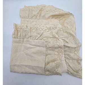 Vintage Colette Standard Sham Ecru Eyelet 26"x20" Cotton Pillow Case made in USA